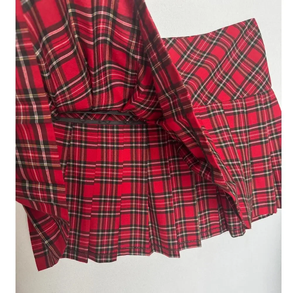 Torrid Red Tartan Plaid Pleated Mini Skirt Punk Y2K Plus Size 20